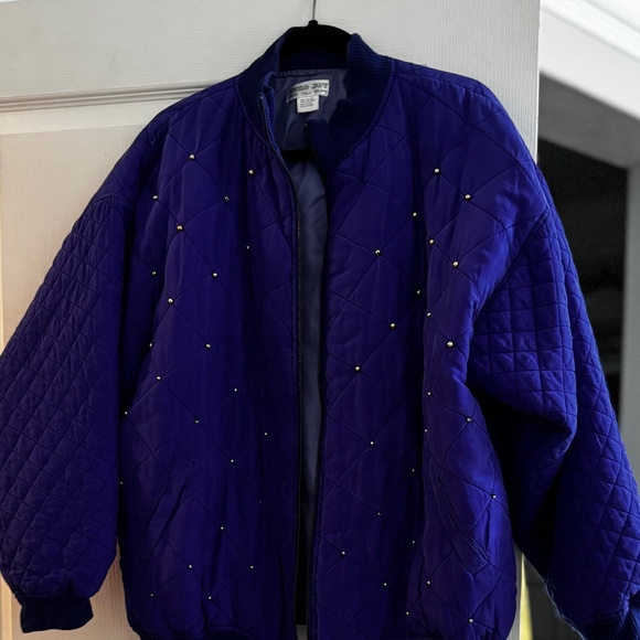 Vintage 1988 Silk Purple Bomber Jacket from Italy (Large) - Picture 1 of 15